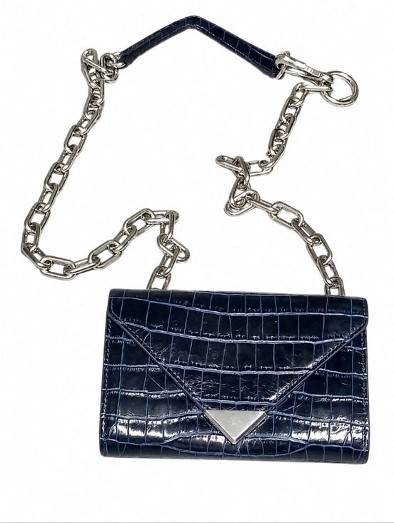 Alexander Wang Handbags - ALEXANDER WANG | Blue Croc Embossed Leather Crossbody Mini Bag / Chain Wallet